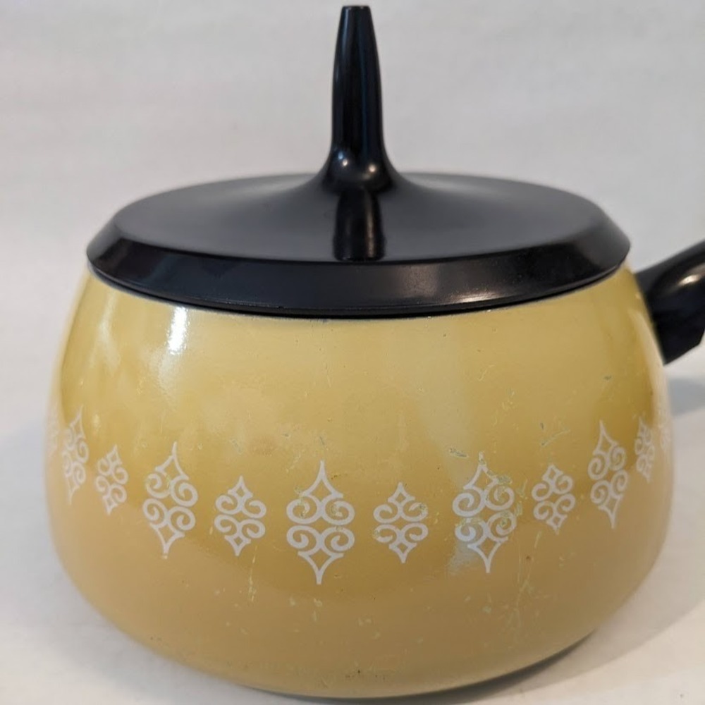 Vintage Oster Electric Fondue Pot Set Harvest Yellow 701-01A 6 Forks MCM Tested - Picture 2 of 16